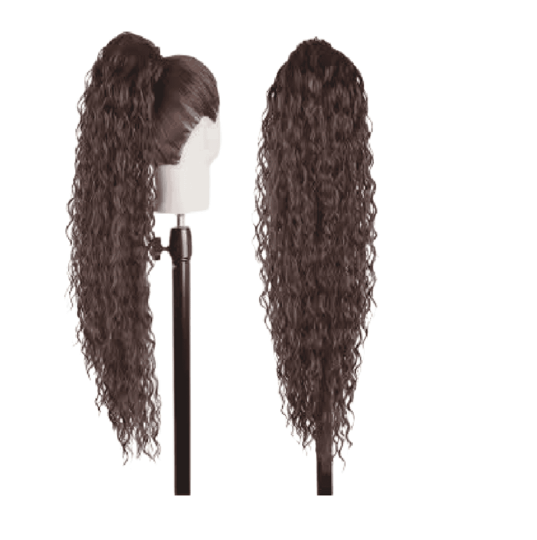kanekalon-water-wave-6-brown-woman-ponytail Ποστίς Αλογοουρά Ponytail συνθετική τρίχα Kanekalon υψηλής ποιότητας με χτενάκι φωλιά- Water Wave Καστανό σκούρο #4 71cm - Image 1