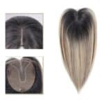 Γυναικείο Topper Τουπέ κορυφής μαλλιών με κλιπ μεγάλης επιφάνειας  16 inches - Ombre Ξανθό