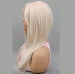 Γυναικεία περούκα σε Ξανθό πλατινέ χρώμα συνθετική υψηλής ποιότητας 26 inches - Image 2