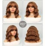 Γυναικεία περούκα σε Curly Καστανοκόκκινο χρώμα συνθετική υψηλής ποιότητας 14 inches - Image 2