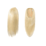 Γυναικείο Topper Τουπέ κορυφής μαλλιών από φυσική τρίχα και διάφανη βάση  - Ξανθό ανοιχτό χρώμα 16 inches