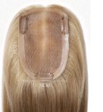 Γυναικείο Topper Τουπέ κορυφής μαλλιών από φυσική τρίχα και διάφανη βάση  - Καστανό ανοιχτό caramel χρώμα 16 inches - Image 3