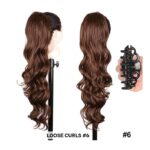 Ποστίς Αλογοουρά  Ponytail συνθετική τρίχα Kanekalon υψηλής ποιότητας με χτενάκι φωλιά- Loose Curl Καστανό  #6 71cm
