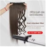 Τρέσα 7 τεμαχίων με  κλιπ για έξτρα όγκο συνθετικής τρίχας Kanekalon - Ξανθό champagne Blonde 60 cm - Image 2