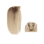 Γυναικείο Topper Τουπέ κορυφής μαλλιών από φυσική τρίχα  Full lace ( ραμμένο σε διαφάνεια ) - Ξανθό  balayage σκούρη ρίζα 12 inches