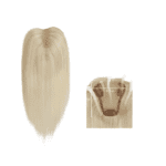 Γυναικείο Topper Τουπέ κορυφής μαλλιών από φυσική τρίχα  Full lace ( ραμμένο σε διαφάνεια ) - Ξανθό  ανοιχτό χρώμα 12 inches
