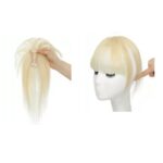 Γυναικείο Topper Τουπέ κορυφής μαλλιών από φυσική τρίχα  Full lace ( ραμμένο σε διαφάνεια ) - Ξανθό ανοιχτό 25cm
