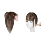 Γυναικείο Topper Τουπέ κορυφής μαλλιών από φυσική τρίχα  Full lace ( ραμμένο σε διαφάνεια ) - Μαύρο 25cm