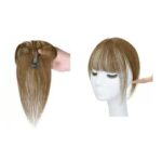 Γυναικείο Topper Τουπέ κορυφής μαλλιών από φυσική τρίχα  Full lace ( ραμμένο σε διαφάνεια ) - Καστανό ανοιχτό σαντρέ 25cm