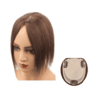 Γυναικείο Topper Τουπέ κορυφής μαλλιών από φυσική τρίχα χωρίστρα στο χρώμα του δέρματος - Καστανό Mocka 30cm