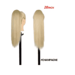 Ποστίς Αλογοουρά  Ponytail συνθετική τρίχα Kanekalon υψηλής ποιότητας με Φωλιά και χτενάκι - Ίσια Ξανθό ανοιχτό # Champagne Bl 50cm