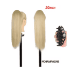 Ποστίς Αλογοουρά  Ponytail συνθετική τρίχα Kanekalon υψηλής ποιότητας με κλάμερ - Ίσια Ξανθό ανοιχτό # Champagne Bl 50cm