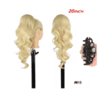 Ποστίς Αλογοουρά  Ponytail συνθετική τρίχα Kanekalon υψηλής ποιότητας με Κλάμερ- Loose curl Ξανθό ανοιχτό  #613 50cm