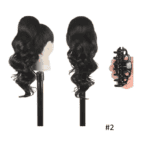 Ποστίς Αλογοουρά  Ponytail συνθετική τρίχα Kanekalon υψηλής ποιότητας με χτενάκι φωλιά- Loose Curl Φυσικό Μαύρο  #2 50cm