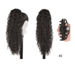 Ποστίς Αλογοουρά  Ponytail συνθετική τρίχα Kanekalon υψηλής ποιότητας με Κλάμερ - Water wave Φυσικό μαύρο χρώμα #2 50cm