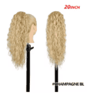 Ποστίς Αλογοουρά  Ponytail συνθετική τρίχα Kanekalon υψηλής ποιότητας με χτενάκι φωλιά- Water Wave Ξανθό ανοιχτό  #Champagne Bl 50cm