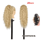 Ποστίς Αλογοουρά  Ponytail συνθετική τρίχα Kanekalon υψηλής ποιότητας με Κλάμερ - Water wave Ξανθό ανοιχτό χρώμα # Champagne Bl 50cm