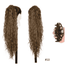 Ποστίς Αλογοουρά  Ponytail συνθετική τρίχα Kanekalon υψηλής ποιότητας με Κλάμερ- Water Wave Καστανό ανοιχτό χρώμα  #10 71cm
