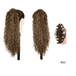 Ποστίς Αλογοουρά  Ponytail συνθετική τρίχα Kanekalon υψηλής ποιότητας με Κλάμερ - Water wave Καστανό ανοιχτό χρώμα #10 50cm