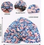 Γυναικείο Υφασμάτινο  Μαλακό Τουρμπάνι  μαλλιών μπλε λουλουδάτο flowers - Image 3