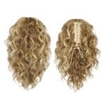 Ποστίς Αλογοουρά curly Ponytail συνθετική τρίχα υψηλής ποιότητας με κλάμερ - Καστανό μελί με ανταύγειες χρώμα 30 cm