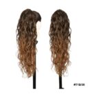 Ποστίς Αλογοουρά  Ponytail συνθετική τρίχα Kanekalon υψηλής ποιότητας με χτενάκι φωλιά- Ocean Καστανό ombre χρώμα  #T1B/30  71cm