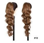 Ποστίς Αλογοουρά  Ponytail συνθετική τρίχα Kanekalon υψηλής ποιότητας με χτενάκι φωλιά- Loose Curl Καστανό ανοιχτό χρώμα  #10 71cm