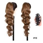 Ποστίς Αλογοουρά  Ponytail συνθετική τρίχα Kanekalon υψηλής ποιότητας με κλάμερ- Loose Curl Καστανό ανοιχτό χρώμα #4 71cm
