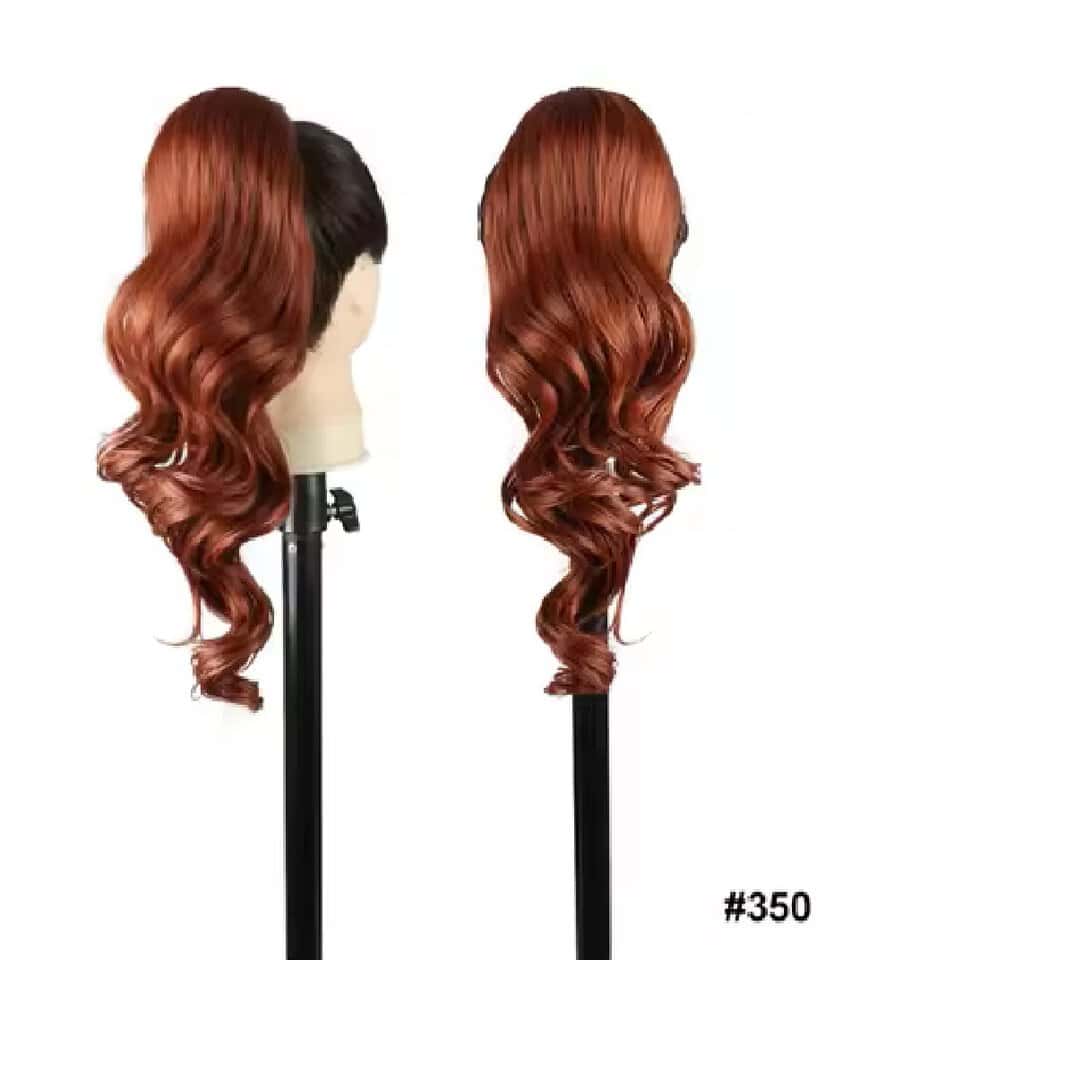 kanekalon-ponytail-loose-curl-50-350-ginger Ποστίς Αλογοουρά Ponytail συνθετική τρίχα Kanekalon υψηλής ποιότητας με χτενάκι φωλιά- Loose Curl Ginger χρώμα #350 50cm - Image 1