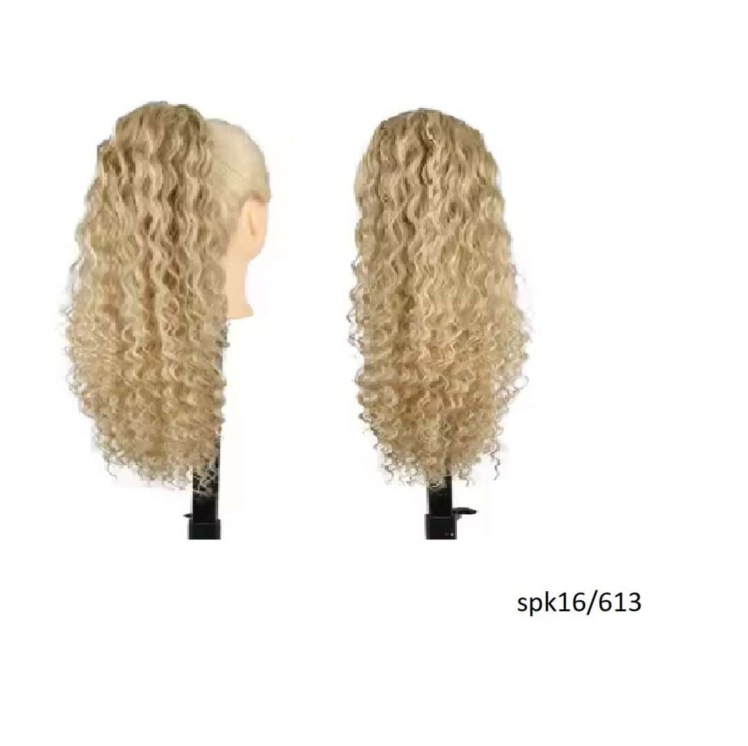 kanekalon-water-wave-50-dark-blonde-blonde-highlights-ponytail Ποστίς Αλογοουρά Ponytail συνθετική τρίχα Kanekalon υψηλής ποιότητας με χτενάκι φωλιά- Water Wave Ξανθό σκούρο με ξανθές ανταύγειες #SPK16/613 50cm - Image 1