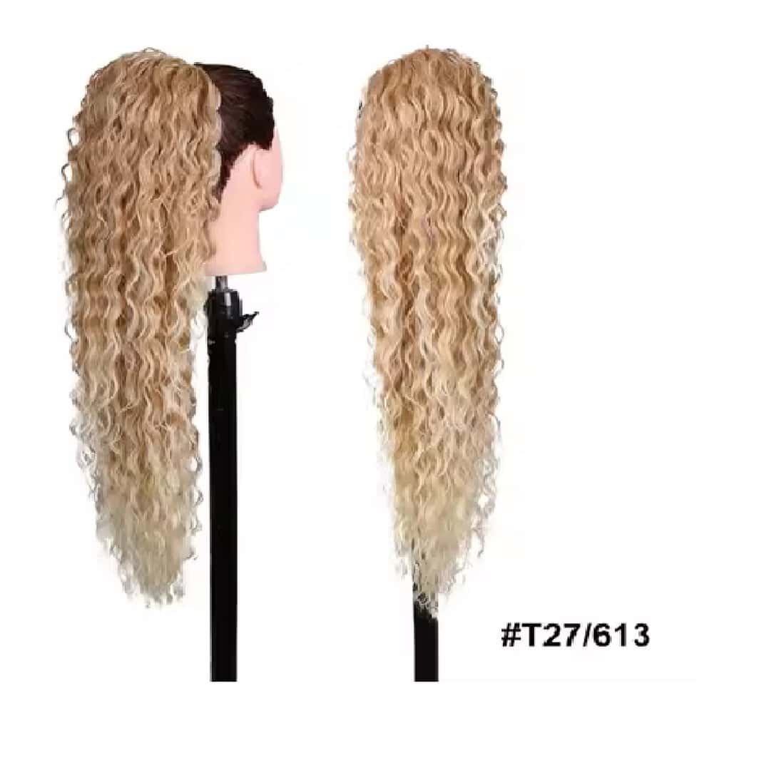 kanekalon-water-wave-71-blonde-ombre-t27-613-ponytail Ποστίς Αλογοουρά Ponytail συνθετική τρίχα Kanekalon υψηλής ποιότητας με φωλιά χτενάκι- Water Wave Ξανθό σκούρο ombre #T27/613 71cm - Image 1