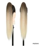 Ποστίς Αλογοουρά  Ponytail συνθετική τρίχα Kanekalon υψηλής ποιότητας με φωλιά χτενάκι - Ίσια Καστανόξανθο balayage χρώμα # T2/27/613 71cm