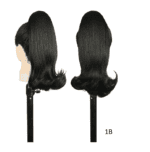 Ποστίς Αλογοουρά  Ponytail συνθετική τρίχα Kanekalon υψηλής ποιότητας με χτενάκι φωλιά- Berta ίσια γυριστή άκρη Μαύρο χρώμα #1B 35cm