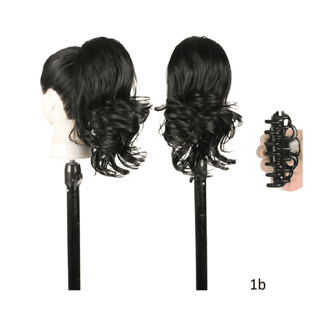 kanekalon-ponytail-haistyle-1b-black-sofia-claw Ποστίς Αλογοουρά Ponytail συνθετική τρίχα Kanekalon υψηλής ποιότητας με Κλάμερ - Sofia Κυματιστό μαύρο χρώμα #1b 35cm - Image 1