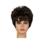 Γυναικεία Περούκα συνθετική υψηλής ποιότητας καστανό σκούρο με ανταύγειες 10 inches