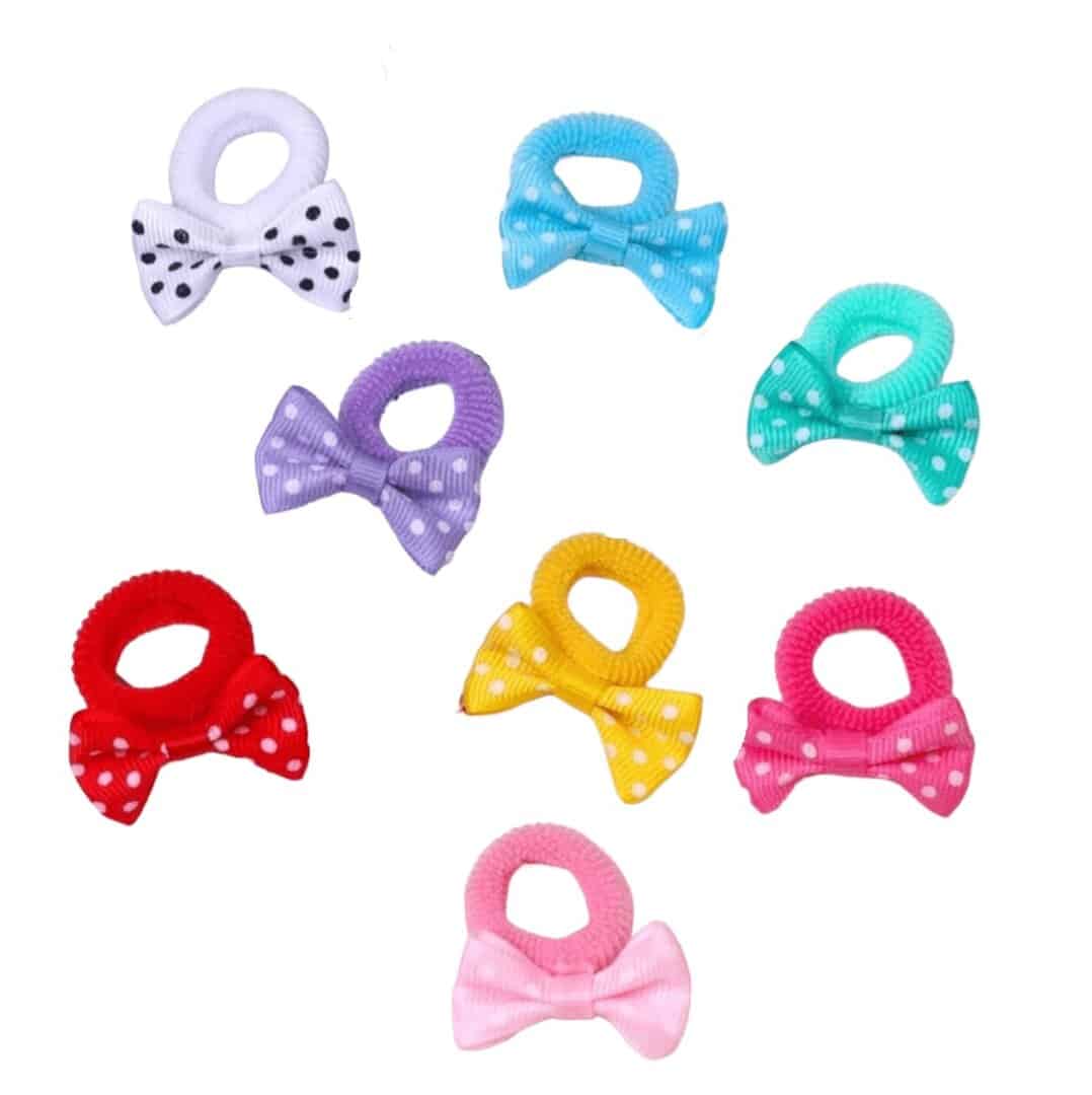 bows-elastic-hairband-baby Παιδικό-λάστιχο πουά φιογκάκι τυχαία επιλογή χρώματος - Image 1
