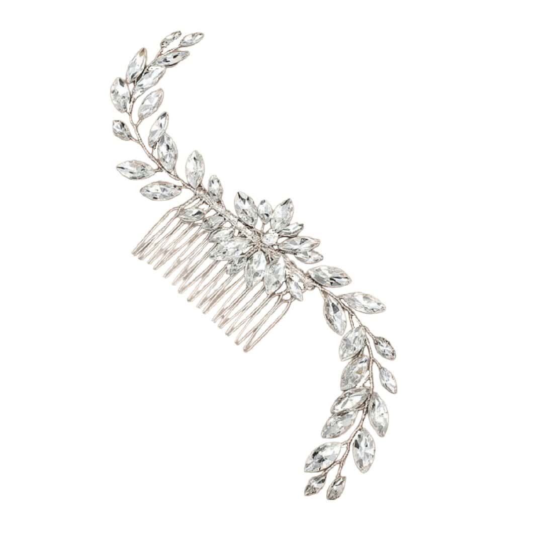bridal-crystal-comb-wedding Νυφικό χτενάκι με κρύσταλλα σε ασημί χρώμα 20cm - Image 1