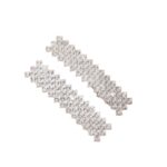 Σετ 2 τμχ Νυφικό κλιπ με κρυσταλλάκια σε ασημί χρώμα