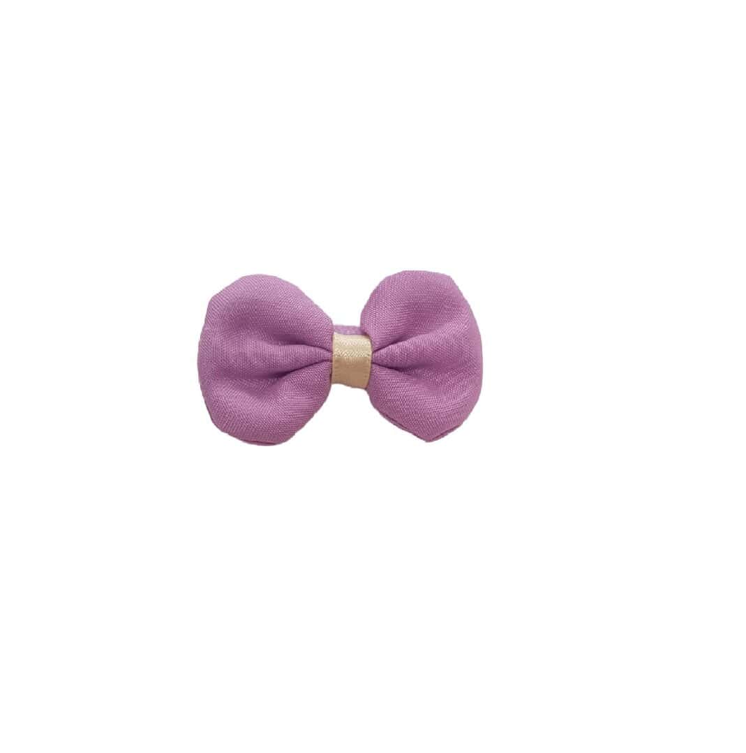 purple-bow-clip-ribbon Παιδικό Clip -Κοκαλάκι μαλλιών με προστασία Purple bow 5cm - Image 1