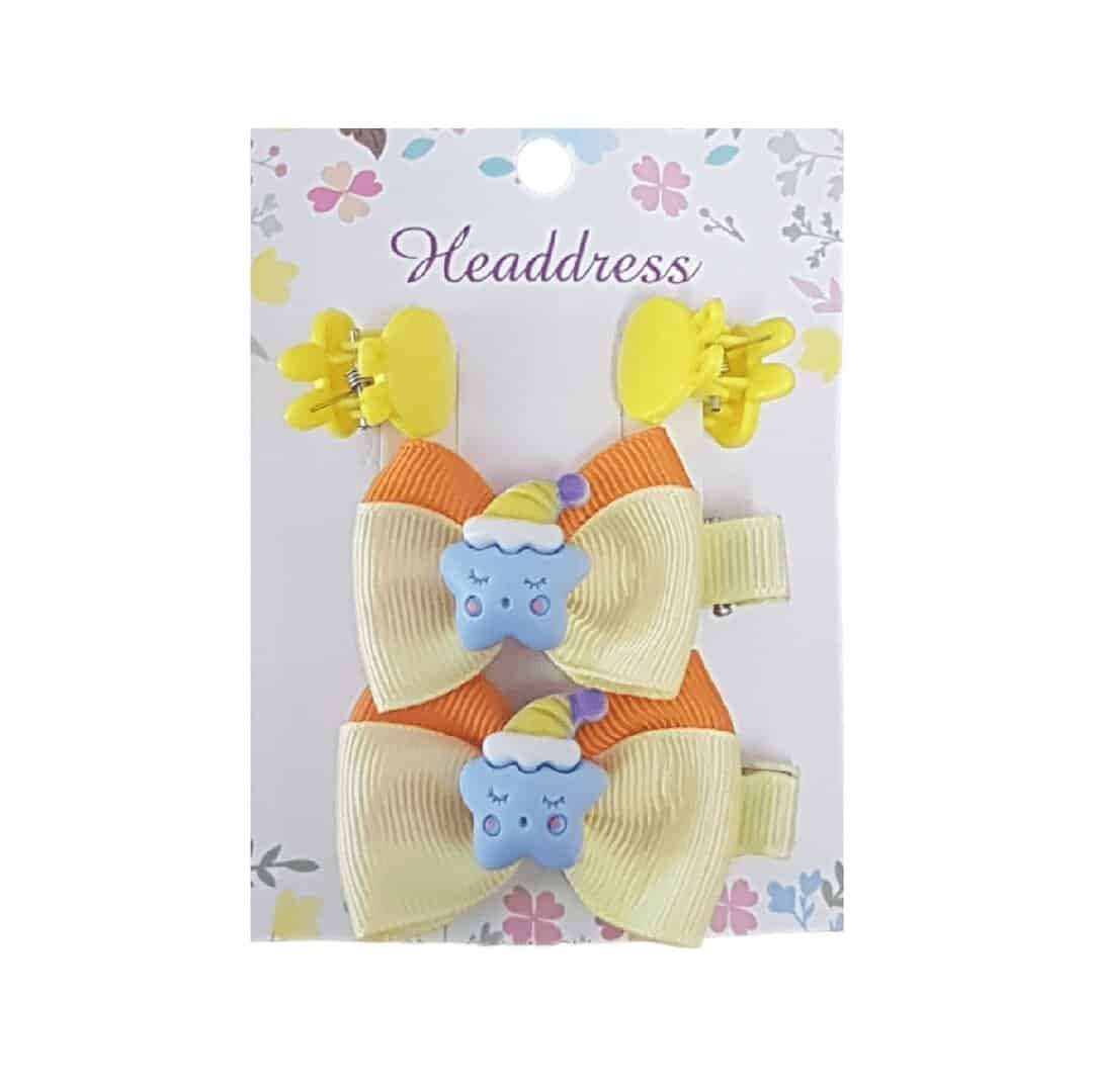 set-clip-protection-girl-hair Παιδικό Σετ Clip -Κοκαλάκι μαλλιών 4 τμχ happy sleepy Star - Image 1