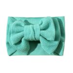 Παιδική- Βρεφική Μαλακή κορδέλα μαλλιών με μεγάλο φιόγκο 0 μηνών-2χρονών waffle Tirquoise