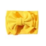 Παιδική- Βρεφική Μαλακή κορδέλα μαλλιών με μεγάλο φιόγκο 0 μηνών-2χρονών waffle Yellow