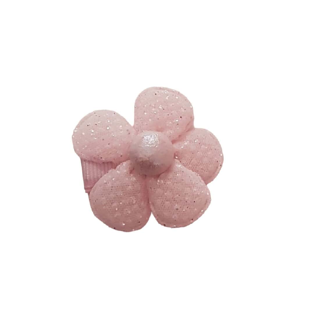 pink-flower-pearl-baby-girl Παιδικό Clip -Κοκαλάκι μαλλιών Flower με προστασία Pink - Image 1