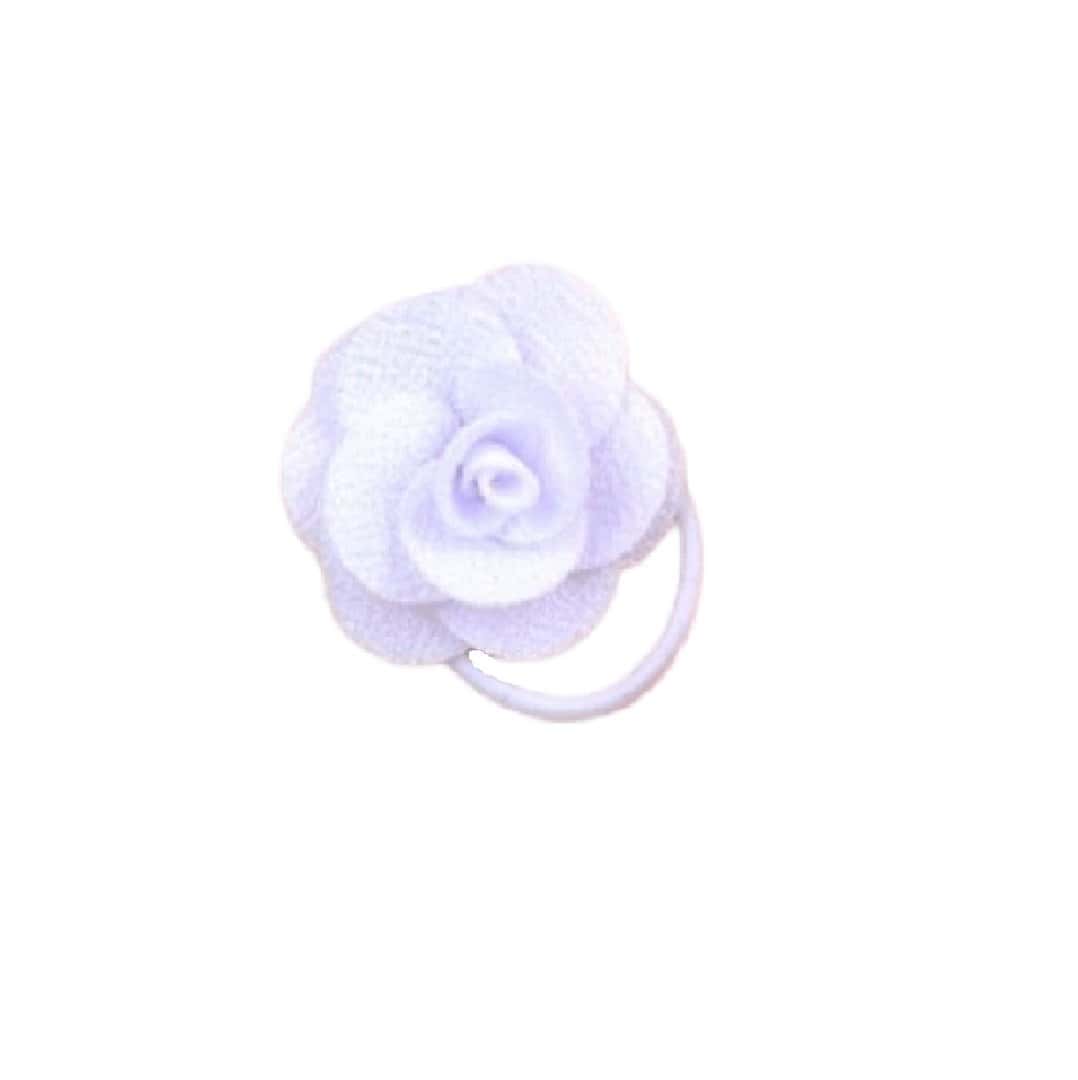 white-rose-elastic-tie-baby Παιδικό Λάστιχο - Κοκαλάκι μαλλιών Rose 5cm White - Image 1