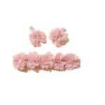 Παιδική- Βρεφική Dusty Pink κορδέλα με λουλούδια + 2 κλιπ για βάφτιση και παρανυφάκια 0-5 χρονών