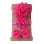 Σετ 3τμχ Παιδική- Βρεφική Μαλακή κορδέλα  Fucshia 0-7 χρονών