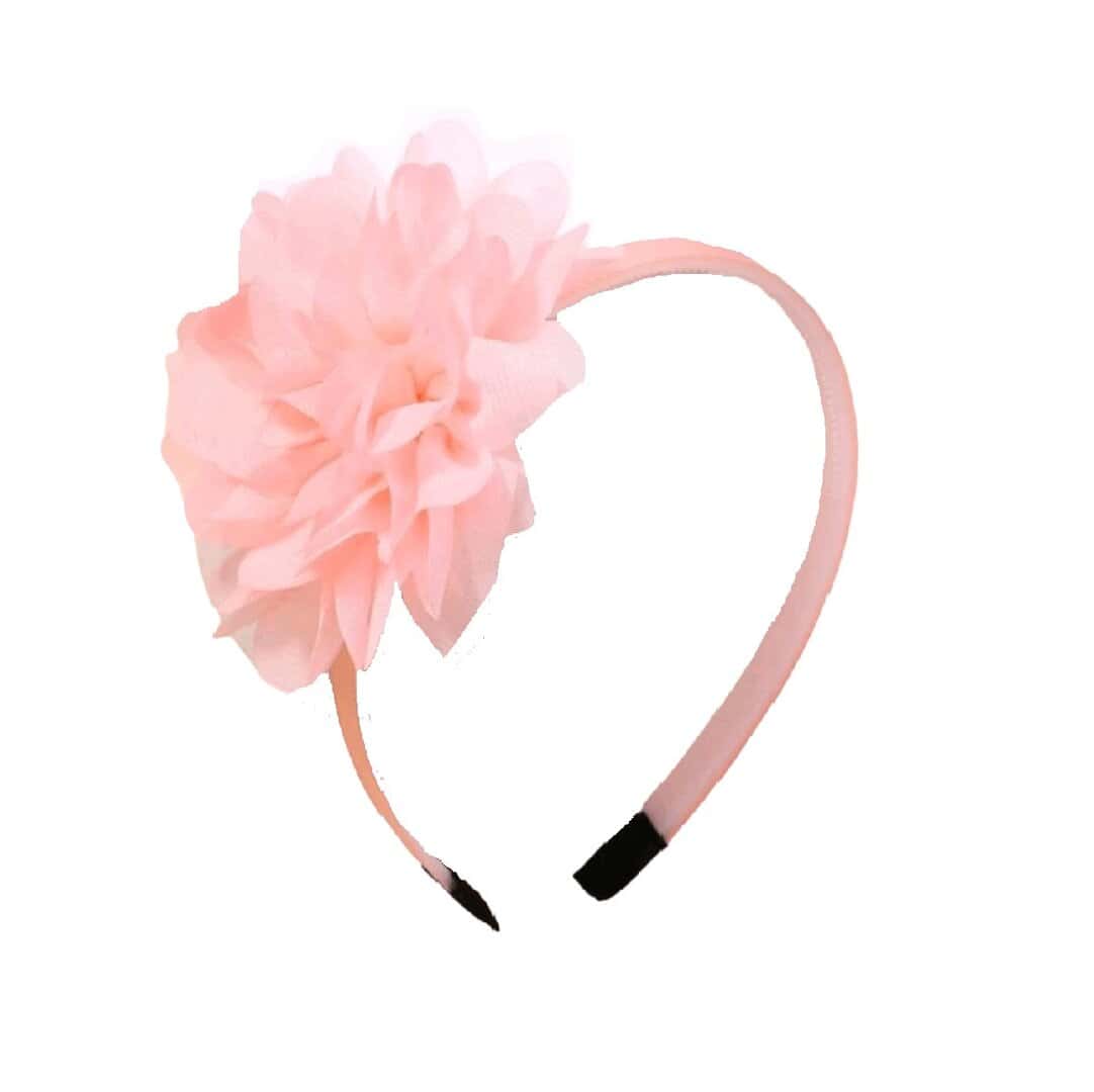 peach-flowers-headband-baby Στέκα Παιδική-βρεφική Peach λουλούδι Βάφτισης- παρανυφάκι - Image 1