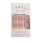 Pedicure Press-on Nails Ψεύτικα νύχια σετ nail art 24 Τμχ  + 1 extra κόλλα- French Flowers