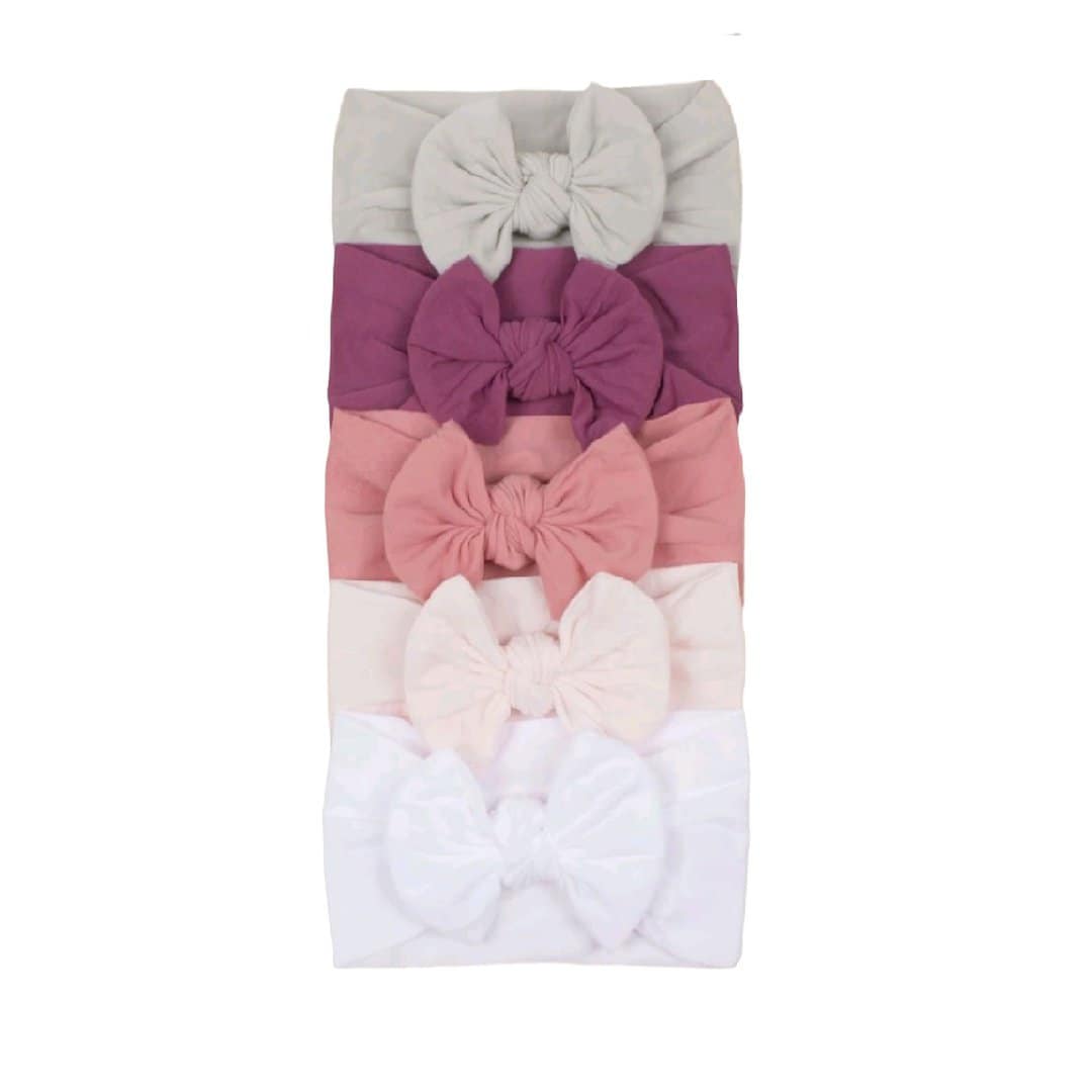 HEADBANDS-SET-BABY-HAIR Σετ 5τμχ Παιδική- Βρεφική Μαλακή κορδέλα με φιόγκο 0-8 χρονών multi colour 02 - Image 1