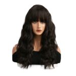 Γυναικεία περούκα curly σε καστανό σκούρο χρώμα συνθετική υψηλής ποιότητας 20 inches